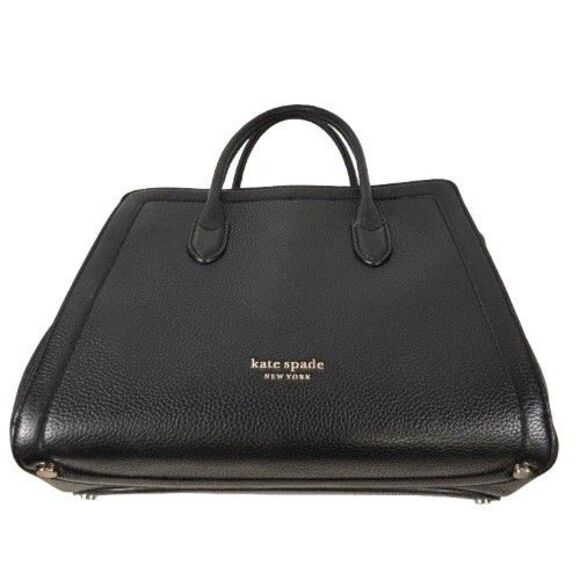 Kate Spade Knott Pebble Leather 2-Way Medium Satchel Black Handbag Shoulder Bag - Picture 10 of 16